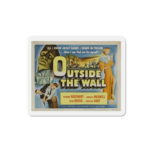 Outside the Wall 1950 v2 Movie Poster Refrigerator Magnet 2 Inch - The Sticker Space
