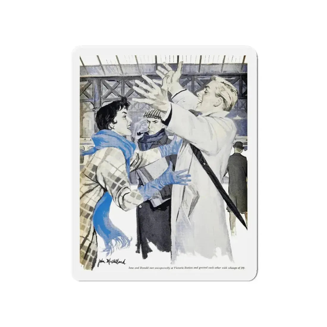 Over The Garden Wall, Woman's Day, May 1959 (Magazine Illustration) Refrigerator Magnet 4 Inch Die-Cut - The Sticker Space