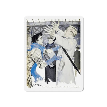 Over The Garden Wall, Woman's Day, May 1959 (Magazine Illustration) Refrigerator Magnet 5 Inch Die-Cut - The Sticker Space