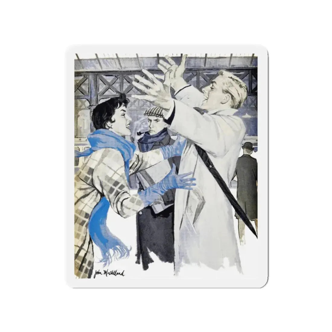 Over The Garden Wall, Woman's Day, May 1959 (Magazine Illustration) Refrigerator Magnet - The Sticker Space