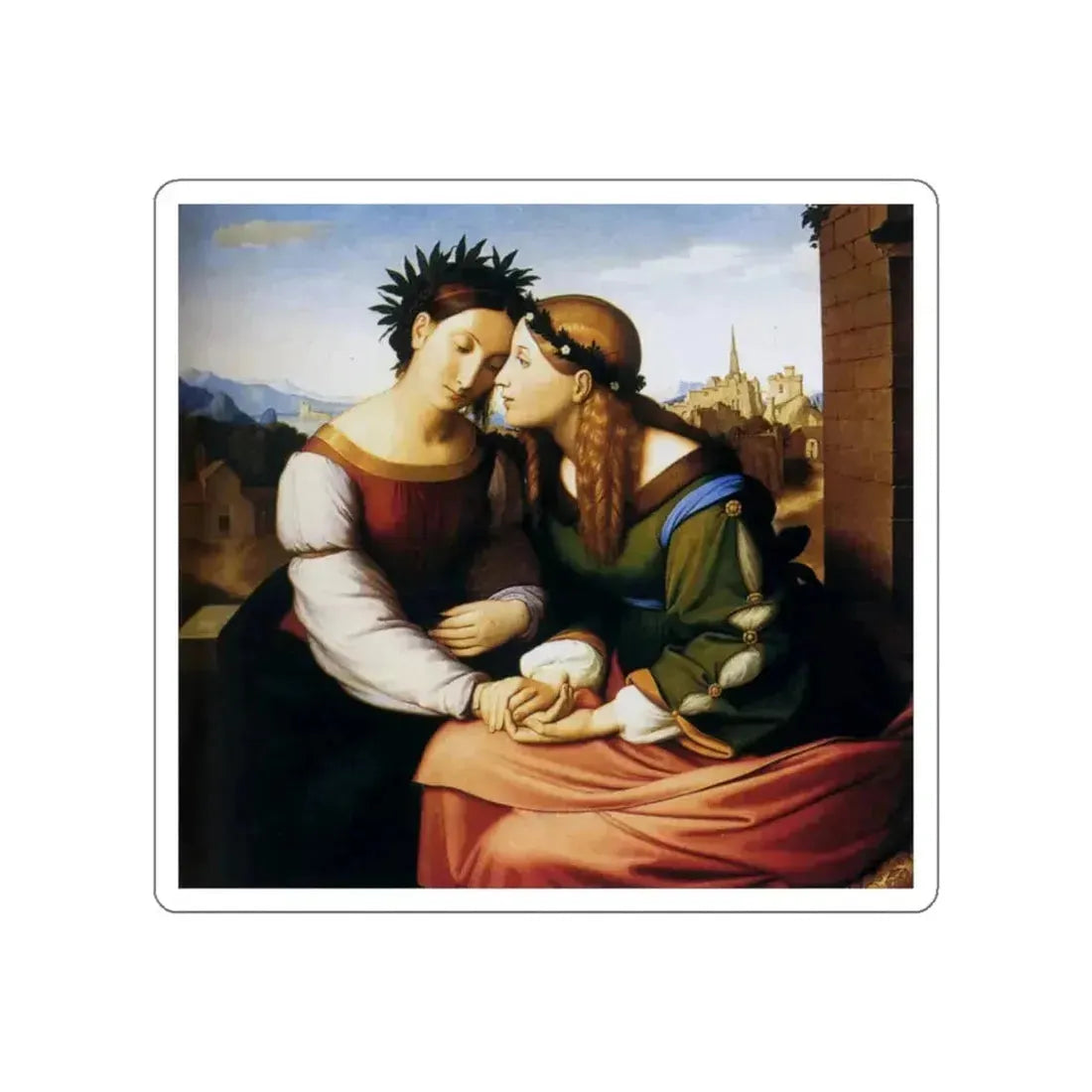 OVERBECK, Friedrich - Italia and Germania (Artwork) STICKER Vinyl Die-Cut Decal White Die-Cut 4 Inch - The Sticker Space