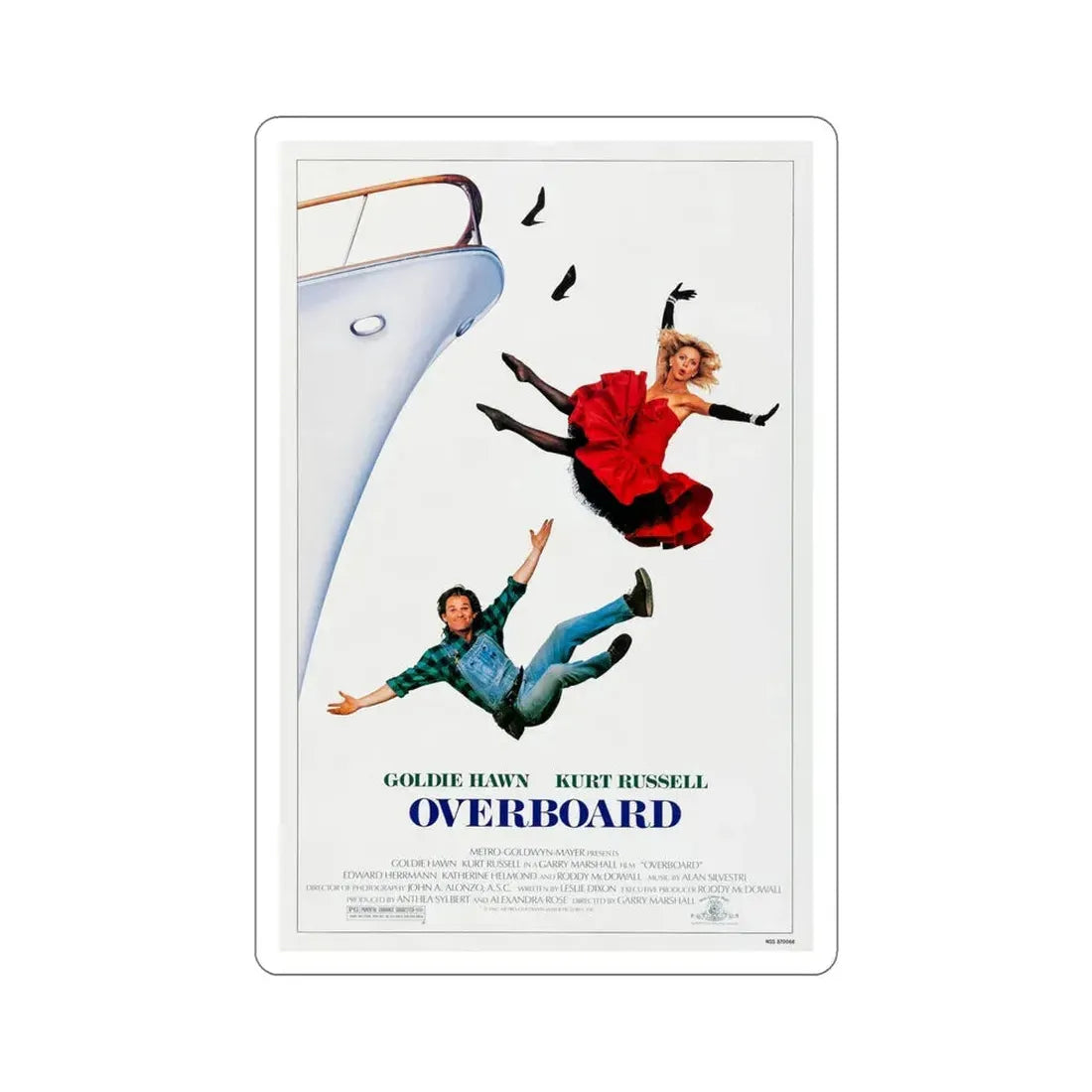 Overboard 1987 Movie Poster STICKER Vinyl Die-Cut Decal 6 Inch - The Sticker Space