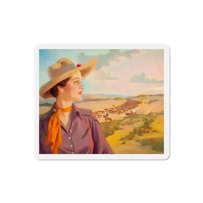 Overlooking the Herd (Magazine Illustration) Refrigerator Magnet 6 Inch Die-Cut - The Sticker Space