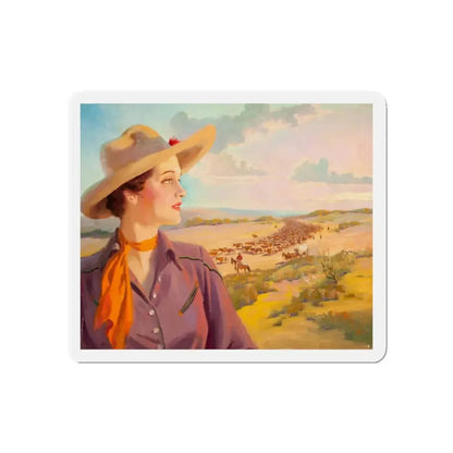 Overlooking the Herd (Magazine Illustration) Refrigerator Magnet - The Sticker Space