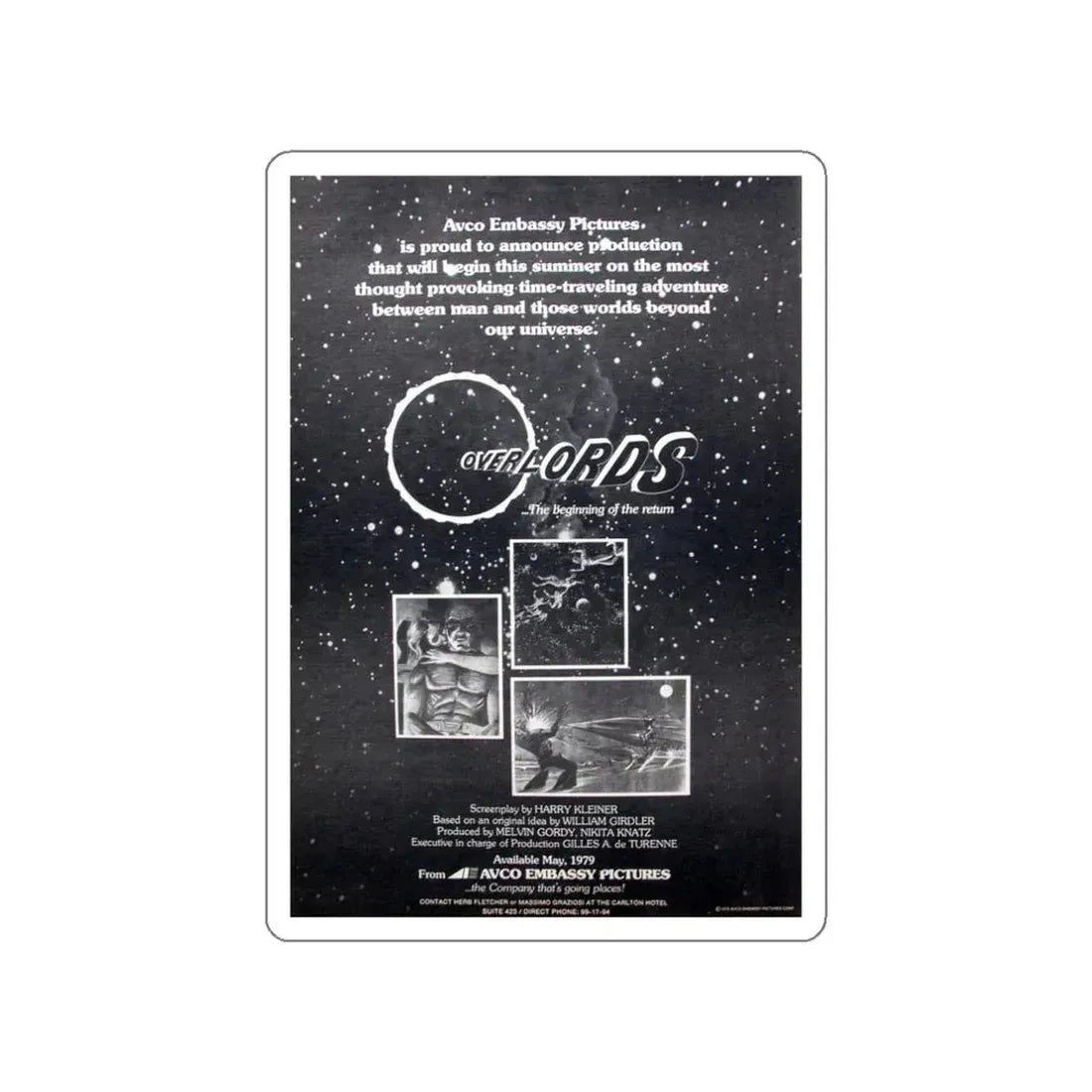 OVERLORDS 1979 Movie Poster STICKER Vinyl Die-Cut Decal 3 Inch - The Sticker Space