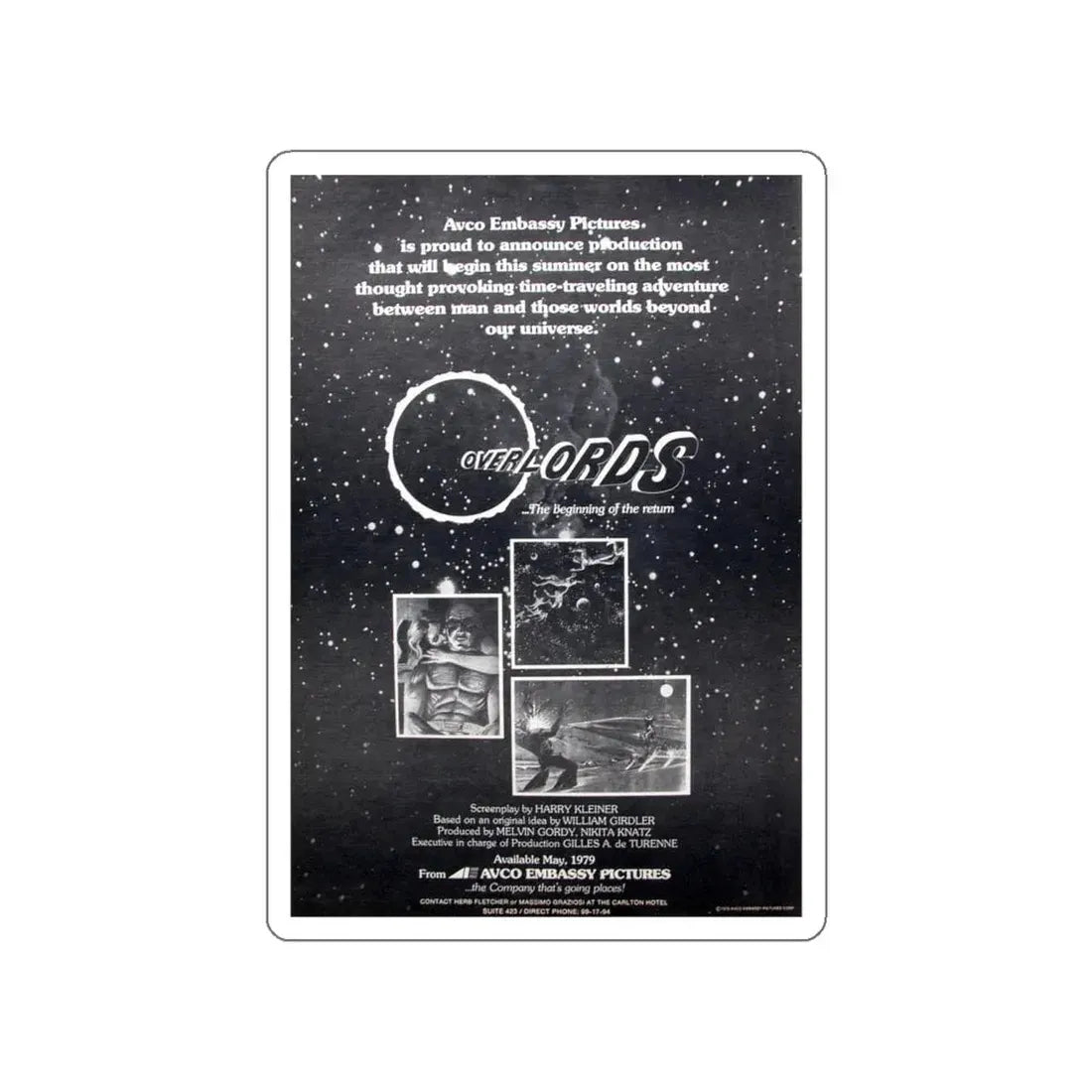 OVERLORDS 1979 Movie Poster STICKER Vinyl Die-Cut Decal 6 Inch - The Sticker Space