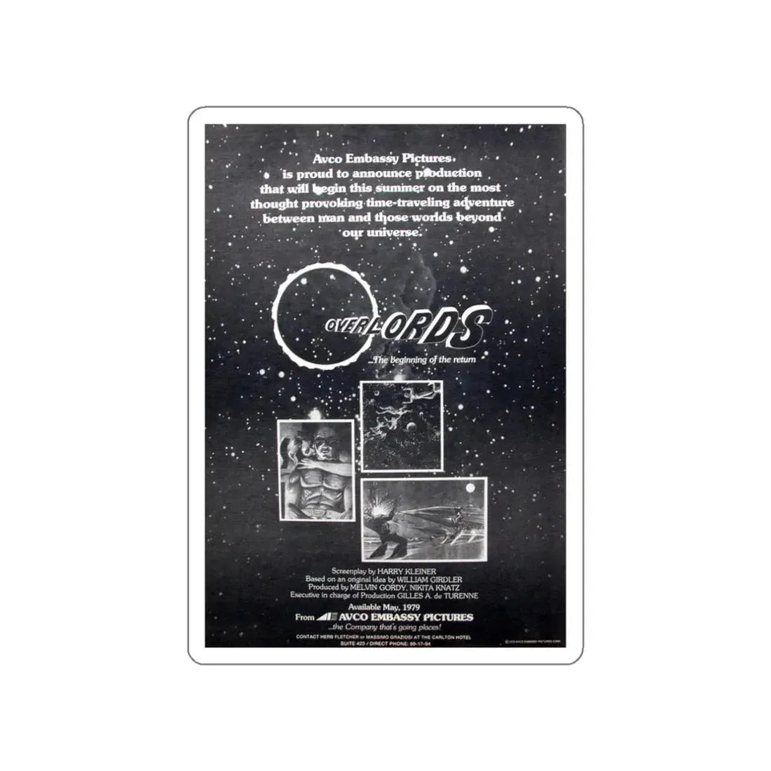OVERLORDS 1979 Movie Poster STICKER Vinyl Die-Cut Decal - The Sticker Space