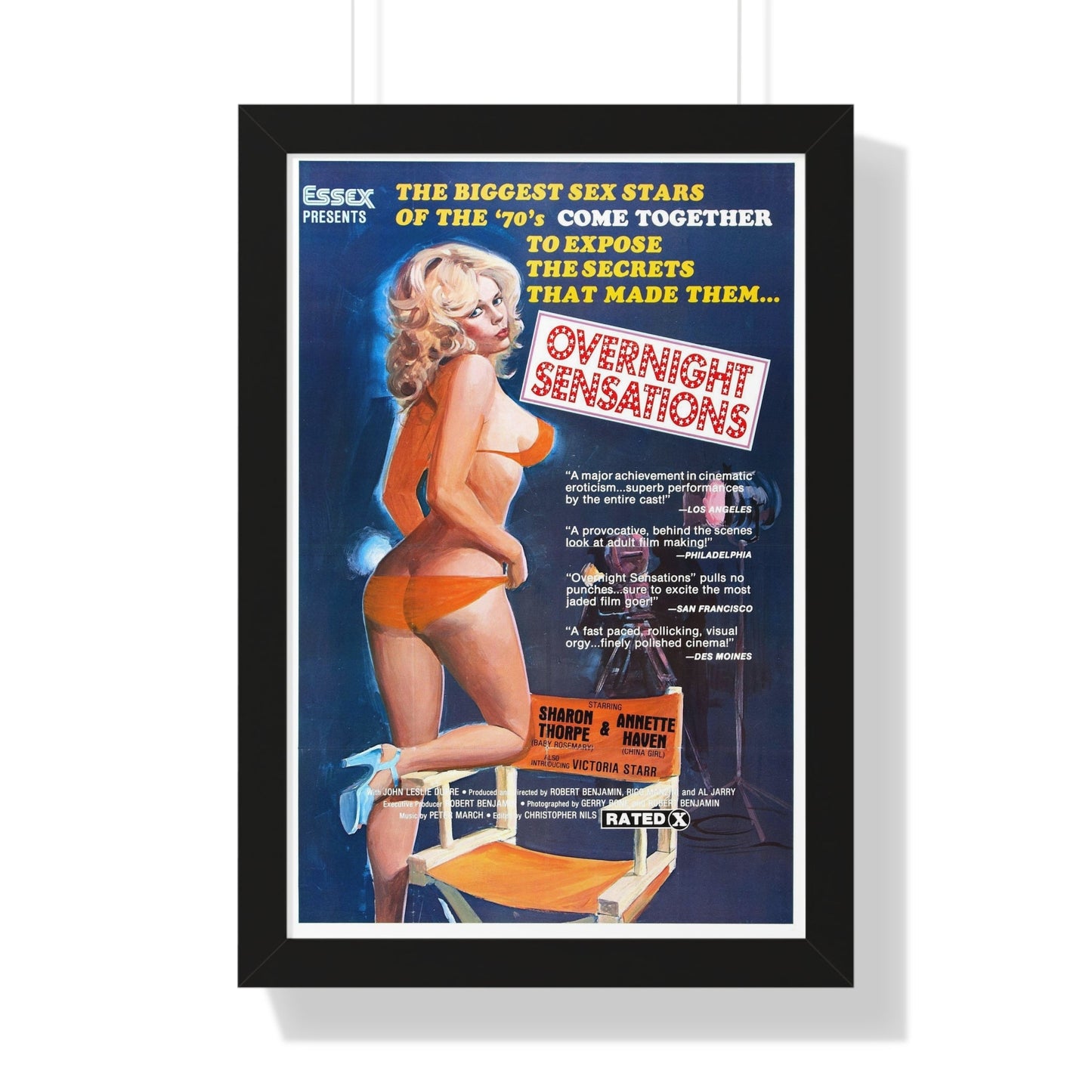 OVERNIGHT SENSATIONS 1976 - Framed Movie Poster-16″ x 24″-The Sticker Space