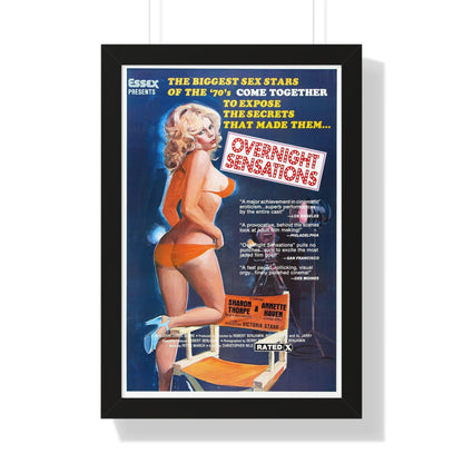 OVERNIGHT SENSATIONS 1976 - Framed Movie Poster-16″ x 24″-The Sticker Space