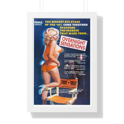 OVERNIGHT SENSATIONS 1976 - Framed Movie Poster-16″ x 24″-The Sticker Space