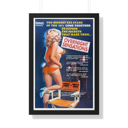 OVERNIGHT SENSATIONS 1976 - Framed Movie Poster-20" x 30"-The Sticker Space