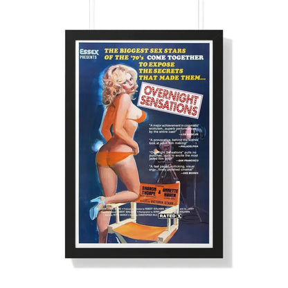 OVERNIGHT SENSATIONS 1976 - Framed Movie Poster - The Sticker Space