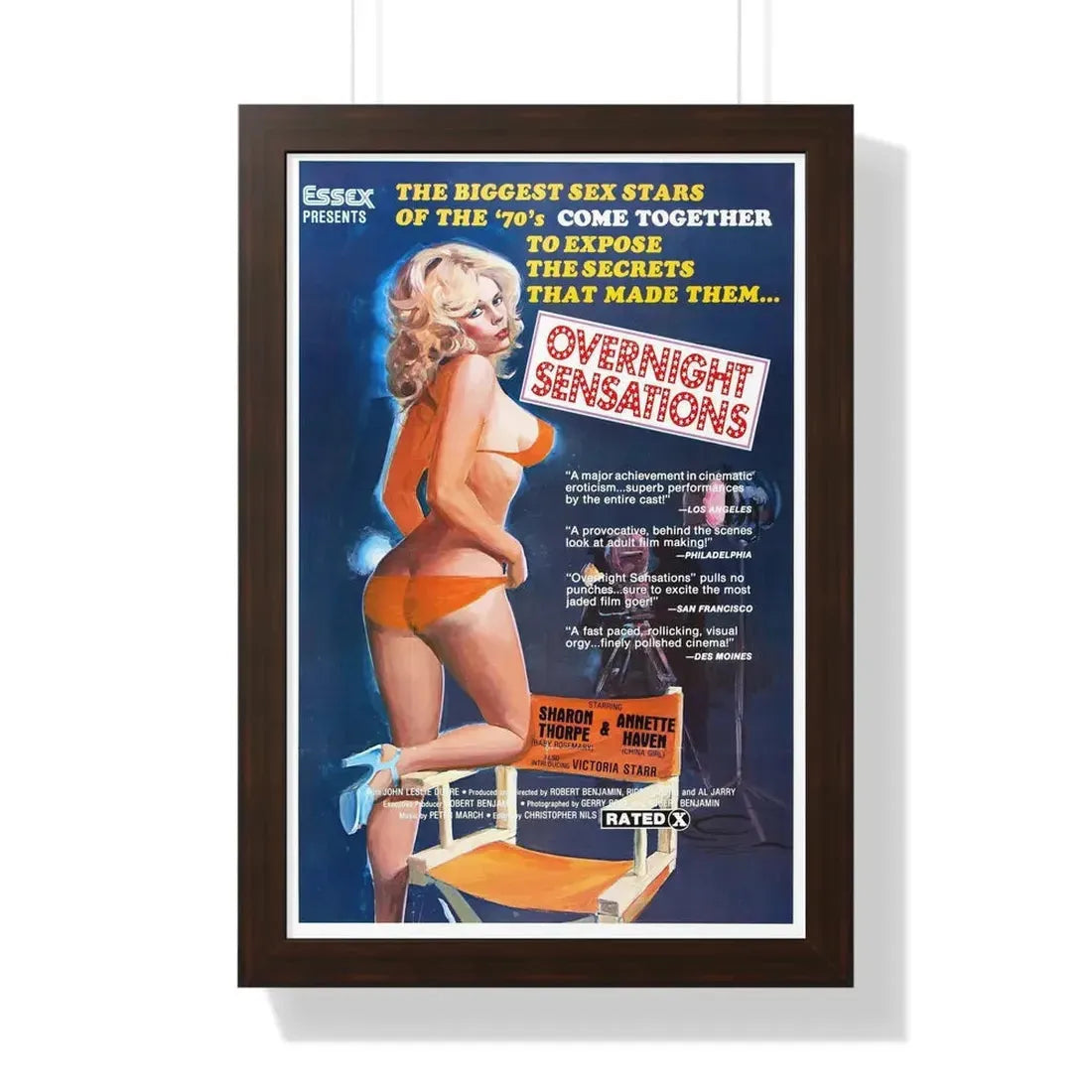 OVERNIGHT SENSATIONS 1976 - Framed Movie Poster - The Sticker Space