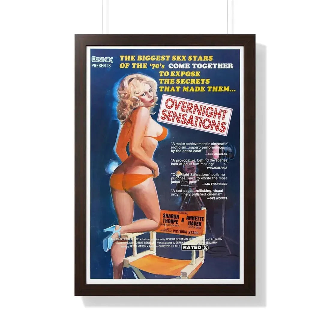 OVERNIGHT SENSATIONS 1976 - Framed Movie Poster - The Sticker Space