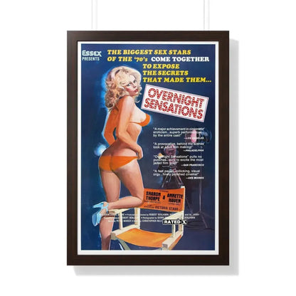 OVERNIGHT SENSATIONS 1976 - Framed Movie Poster - The Sticker Space