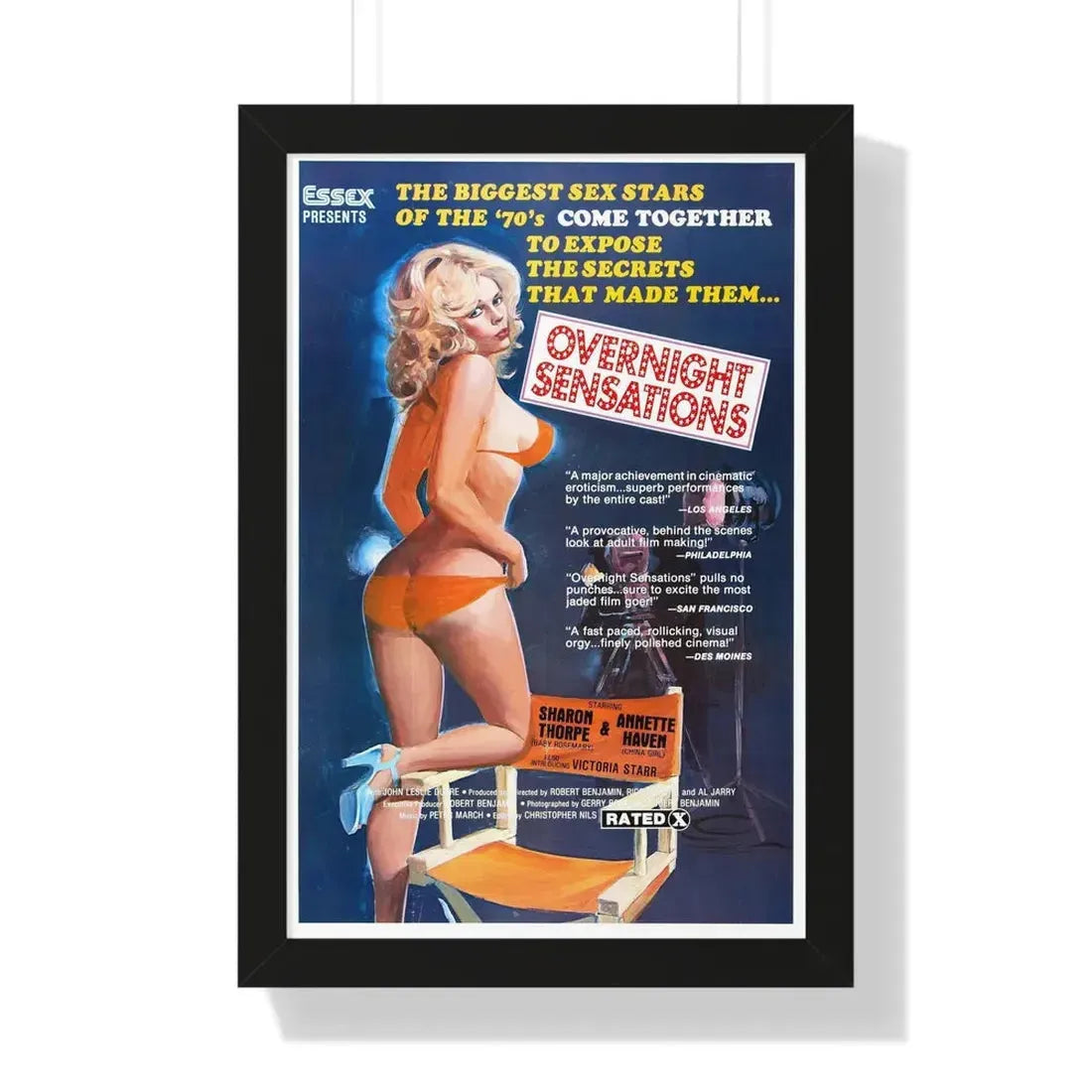 OVERNIGHT SENSATIONS 1976 - Framed Movie Poster - The Sticker Space