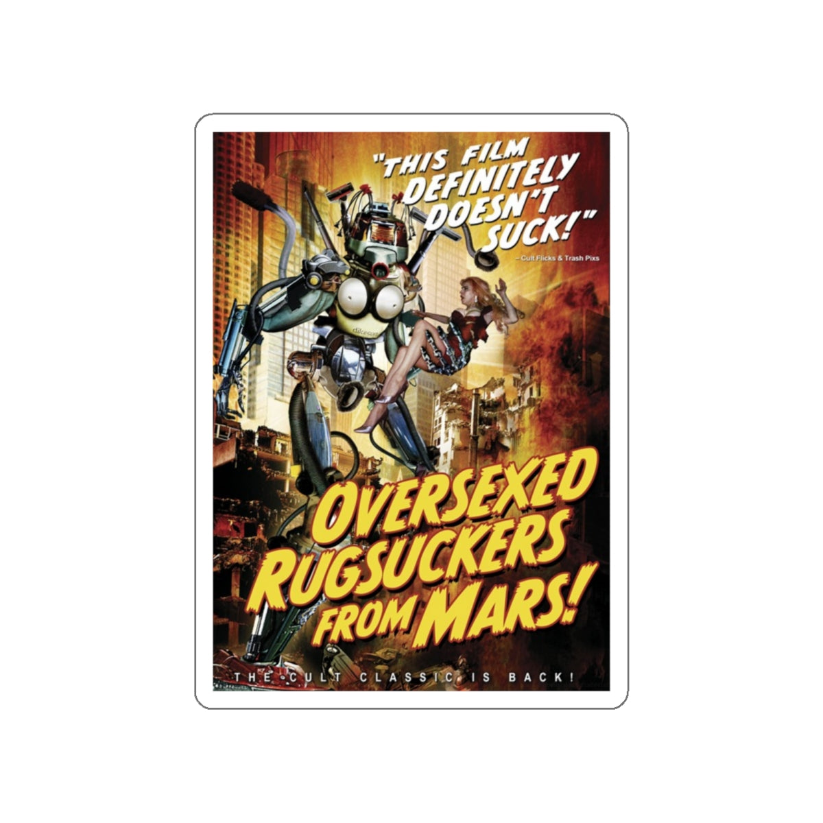 OVERSEXED RUGSUCKERS FROM MARS 1989 Movie Poster STICKER Vinyl Die-Cut Decal-White-The Sticker Space