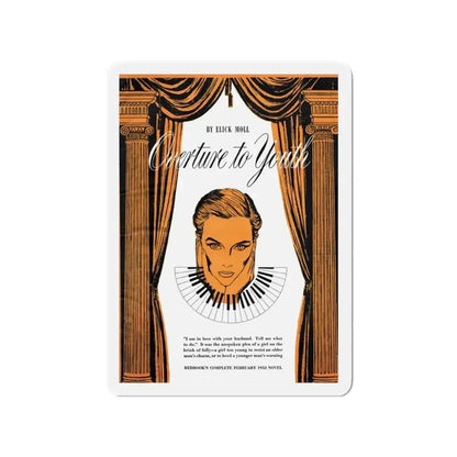 Overture to Youth (1), Redbook, February 1952 (Magazine Illustration) Refrigerator Magnet 3 Inch Die-Cut - The Sticker Space