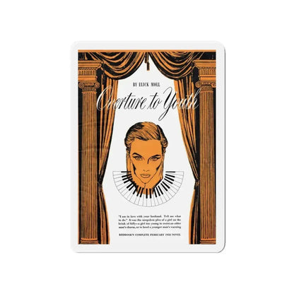 Overture to Youth (1), Redbook, February 1952 (Magazine Illustration) Refrigerator Magnet 4 Inch Die-Cut - The Sticker Space