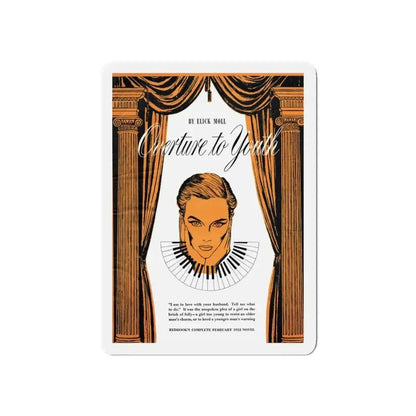 Overture to Youth (1), Redbook, February 1952 (Magazine Illustration) Refrigerator Magnet 5 Inch Die-Cut - The Sticker Space