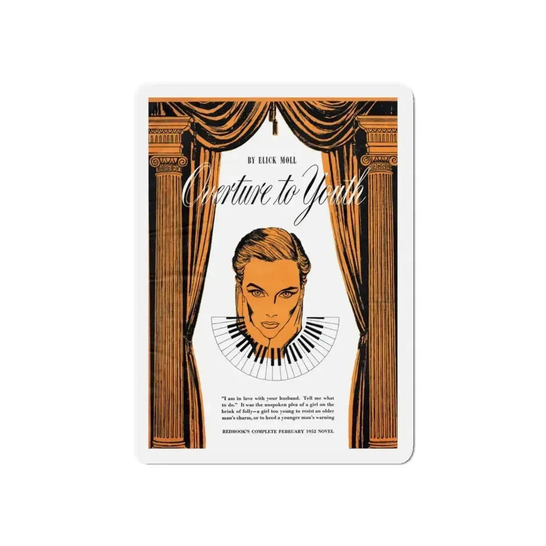 Overture to Youth (1), Redbook, February 1952 (Magazine Illustration) Refrigerator Magnet 6 Inch Die-Cut - The Sticker Space