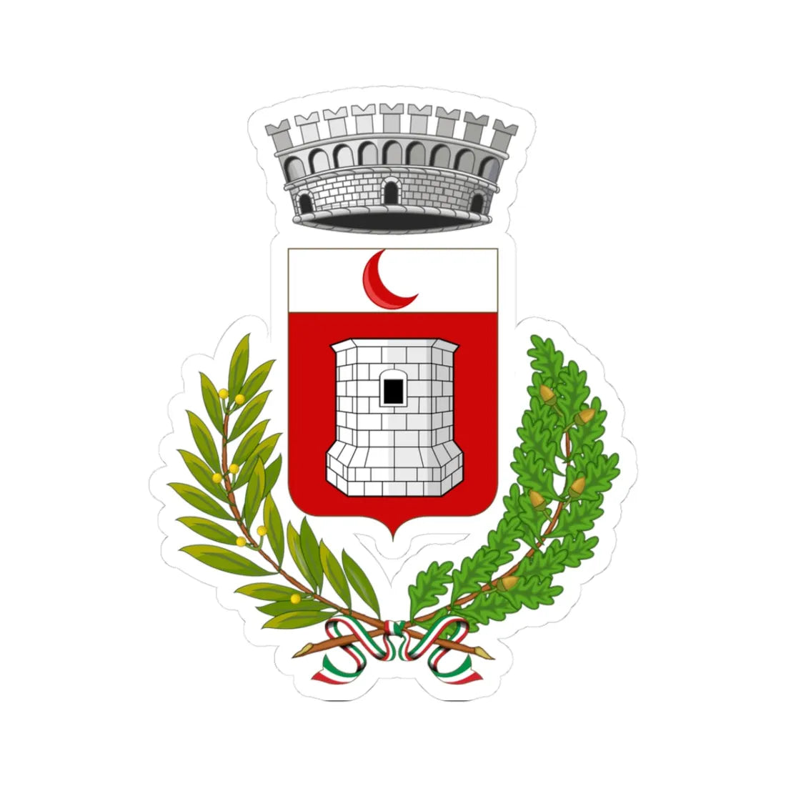 Oyace-Stemma (Italy) (Coat of Arms) STICKER Vinyl Kiss-Cut Decal 3 Inch White - The Sticker Space