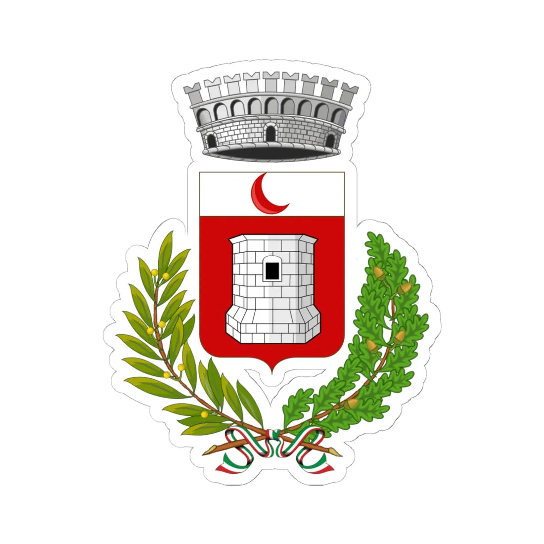 Oyace-Stemma (Italy) (Coat of Arms) STICKER Vinyl Kiss-Cut Decal 6 Inch White - The Sticker Space