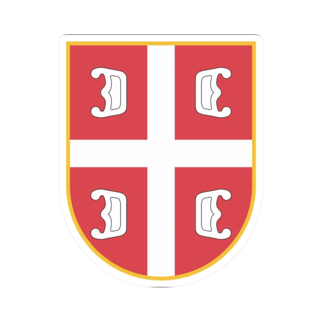 Oznaka pripadnosti 2 (Serbia) (Coat of Arms) STICKER Vinyl Kiss-Cut Decal 2 Inch White - The Sticker Space