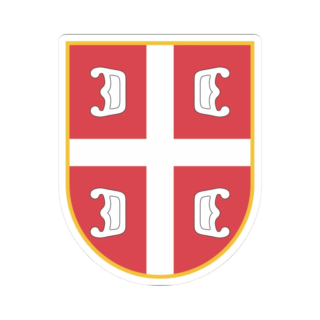 Oznaka pripadnosti 2 (Serbia) (Coat of Arms) STICKER Vinyl Kiss-Cut Decal 3 Inch White - The Sticker Space