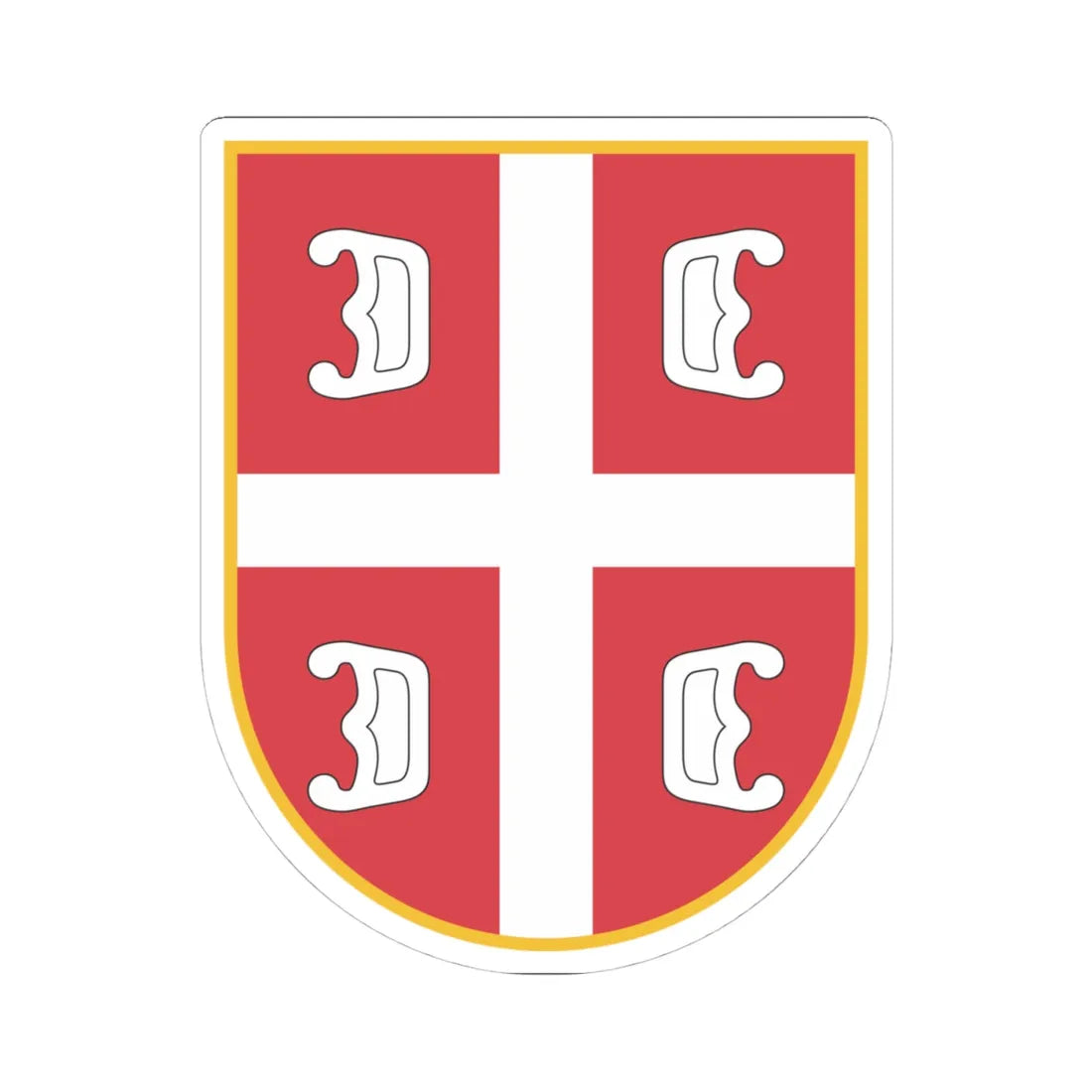 Oznaka pripadnosti 2 (Serbia) (Coat of Arms) STICKER Vinyl Kiss-Cut Decal 4 Inch White - The Sticker Space