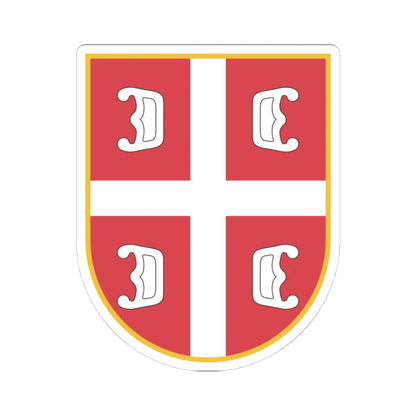 Oznaka pripadnosti 2 (Serbia) (Coat of Arms) STICKER Vinyl Kiss-Cut Decal 4 Inch White - The Sticker Space