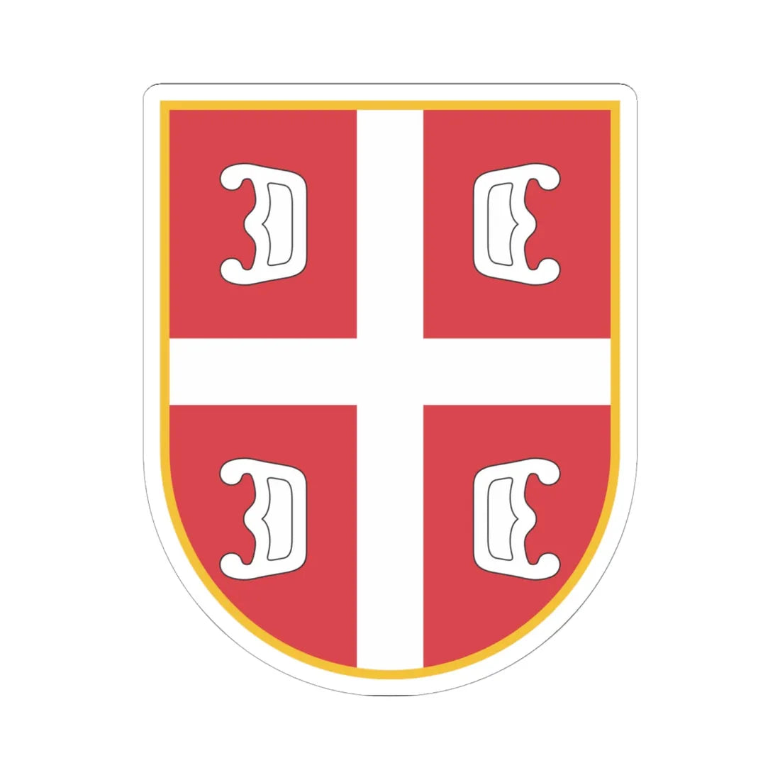 Oznaka pripadnosti 2 (Serbia) (Coat of Arms) STICKER Vinyl Kiss-Cut Decal 6 Inch White - The Sticker Space