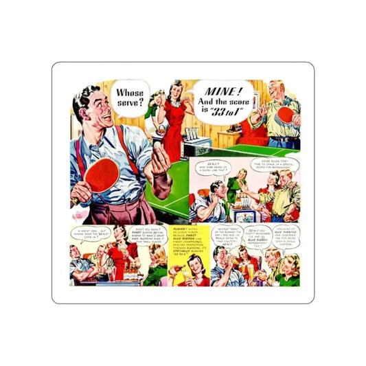 Pabst Blue Ribbon advertisement (Magazine Illustration) STICKER Vinyl Die-Cut Decal White Die-Cut 2 Inch - The Sticker Space