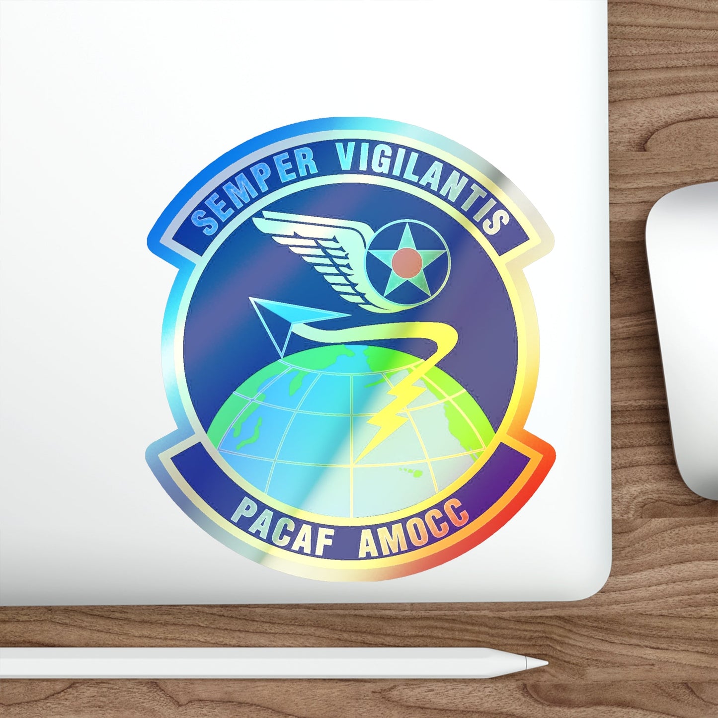 PACAF Air Mobility Operations Control Center (U.S. Air Force) Holographic STICKER Die-Cut Vinyl Decal-The Sticker Space