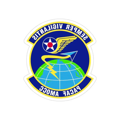 PACAF Air Mobility Operations Control Center (U.S. Air Force) REVERSE PRINT Transparent Die-Cut STICKER 5 Inch Die-Cut Transparent - The Sticker Space