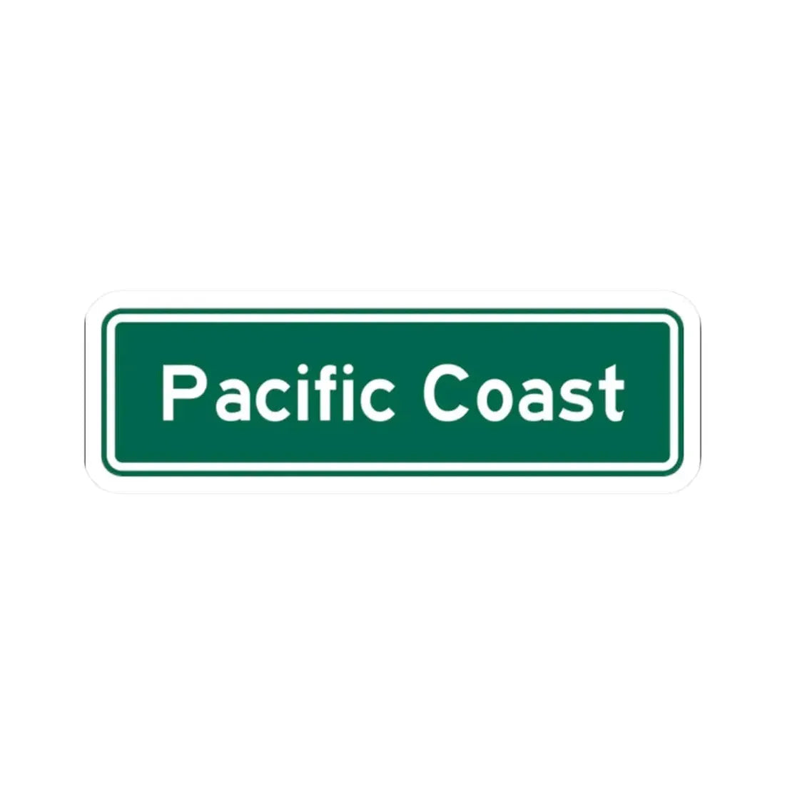 Pacific Coast (California) (Road Sign) STICKER Vinyl Kiss-Cut Decal 2 Inch White - The Sticker Space