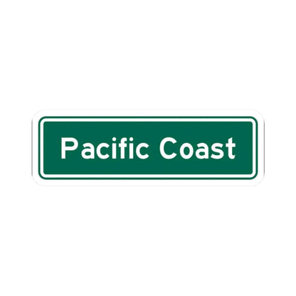 Pacific Coast (California) (Road Sign) STICKER Vinyl Kiss-Cut Decal 2 Inch White - The Sticker Space