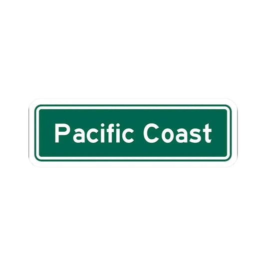 Pacific Coast (California) (Road Sign) STICKER Vinyl Kiss-Cut Decal 2 Inch White - The Sticker Space