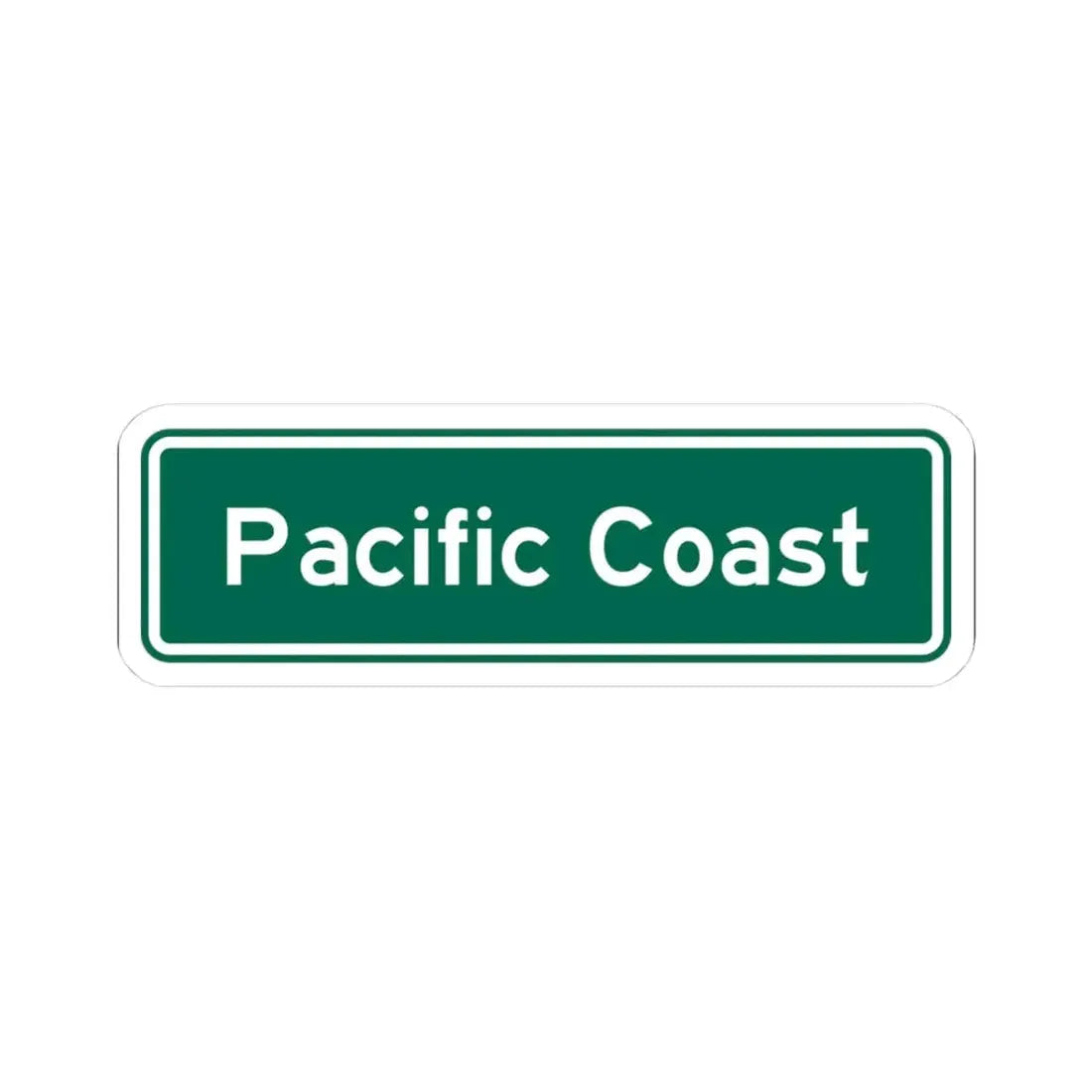 Pacific Coast (California) (Road Sign) STICKER Vinyl Kiss-Cut Decal 3 Inch White - The Sticker Space