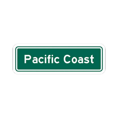 Pacific Coast (California) (Road Sign) STICKER Vinyl Kiss-Cut Decal 3 Inch White - The Sticker Space