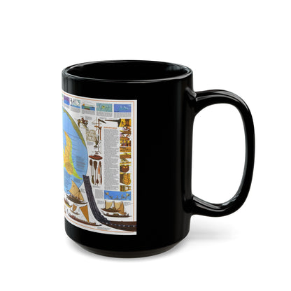 Pacific - Discoverers of the (1974) (Map) Black Coffee Mug-The Sticker Space