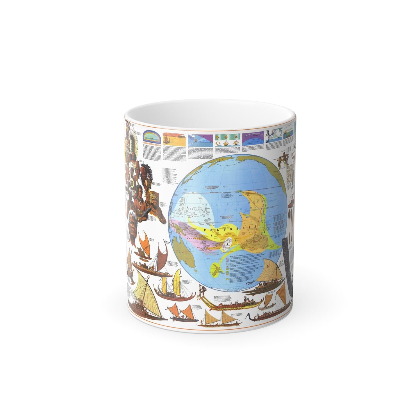 Pacific - Discoverers of the (1974) (Map) Color Changing Mug 11oz-11oz-The Sticker Space