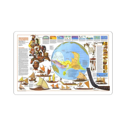 Pacific - Discoverers of the (1974) (Map) STICKER Vinyl Kiss-Cut Decal 2 Inch White - The Sticker Space