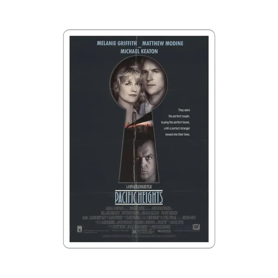 Pacific Heights 1990 Movie Poster STICKER Vinyl Die-Cut Decal 4 Inch - The Sticker Space