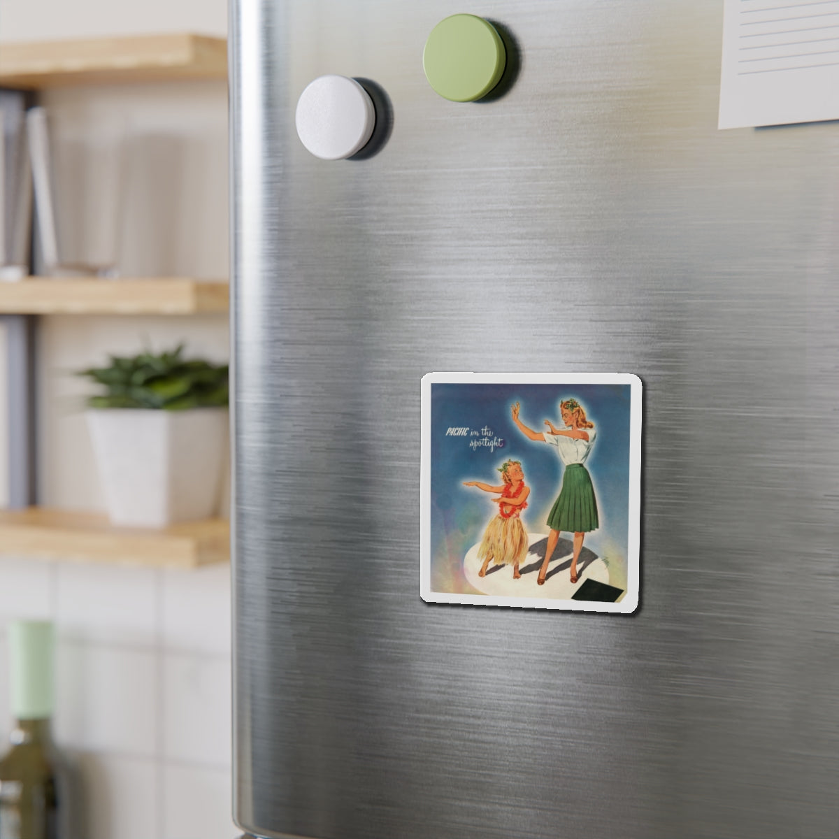 Pacific in the spotlight, advertisement, 1945 (Magazine Illustration) Refrigerator Magnet-The Sticker Space