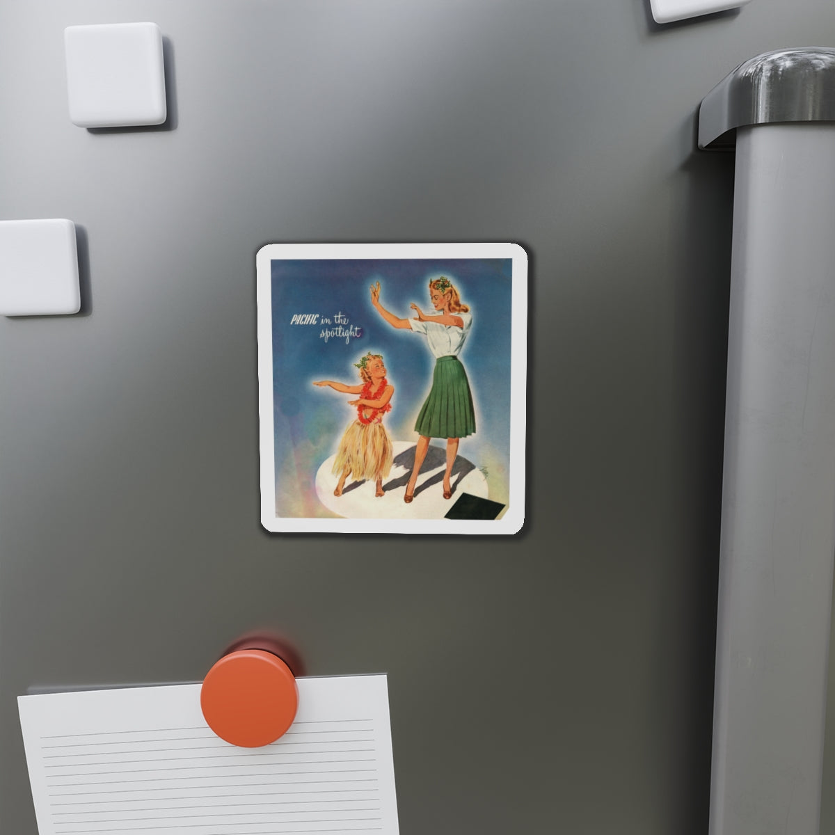 Pacific in the spotlight, advertisement, 1945 (Magazine Illustration) Refrigerator Magnet-The Sticker Space