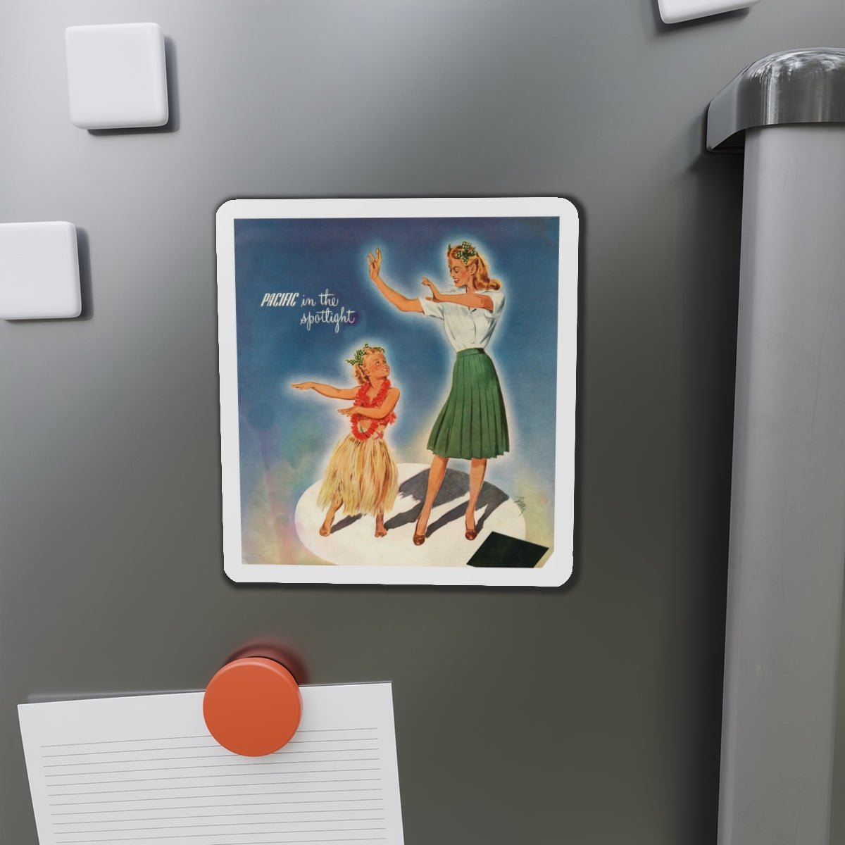 Pacific in the spotlight, advertisement, 1945 (Magazine Illustration) Refrigerator Magnet-The Sticker Space