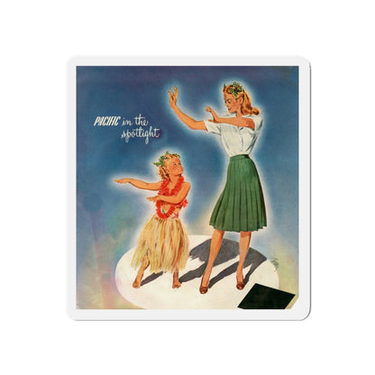 Pacific in the spotlight, advertisement, 1945 (Magazine Illustration) Refrigerator Magnet-5" x 5"-The Sticker Space