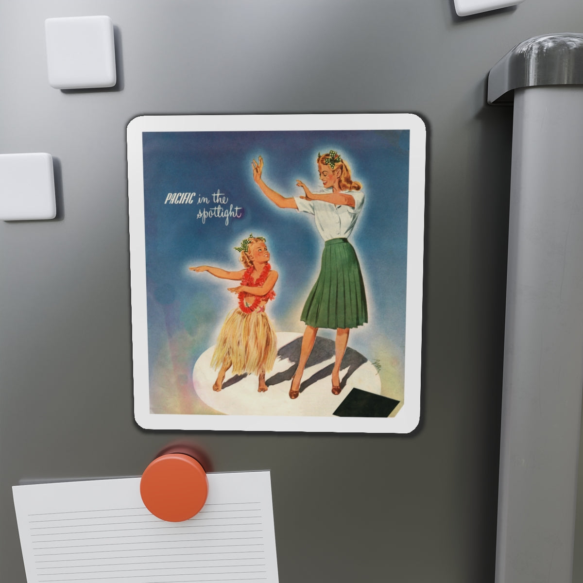 Pacific in the spotlight, advertisement, 1945 (Magazine Illustration) Refrigerator Magnet-The Sticker Space