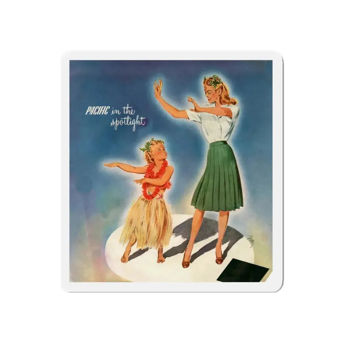 Pacific in the spotlight, advertisement, 1945 (Magazine Illustration) Refrigerator Magnet - The Sticker Space